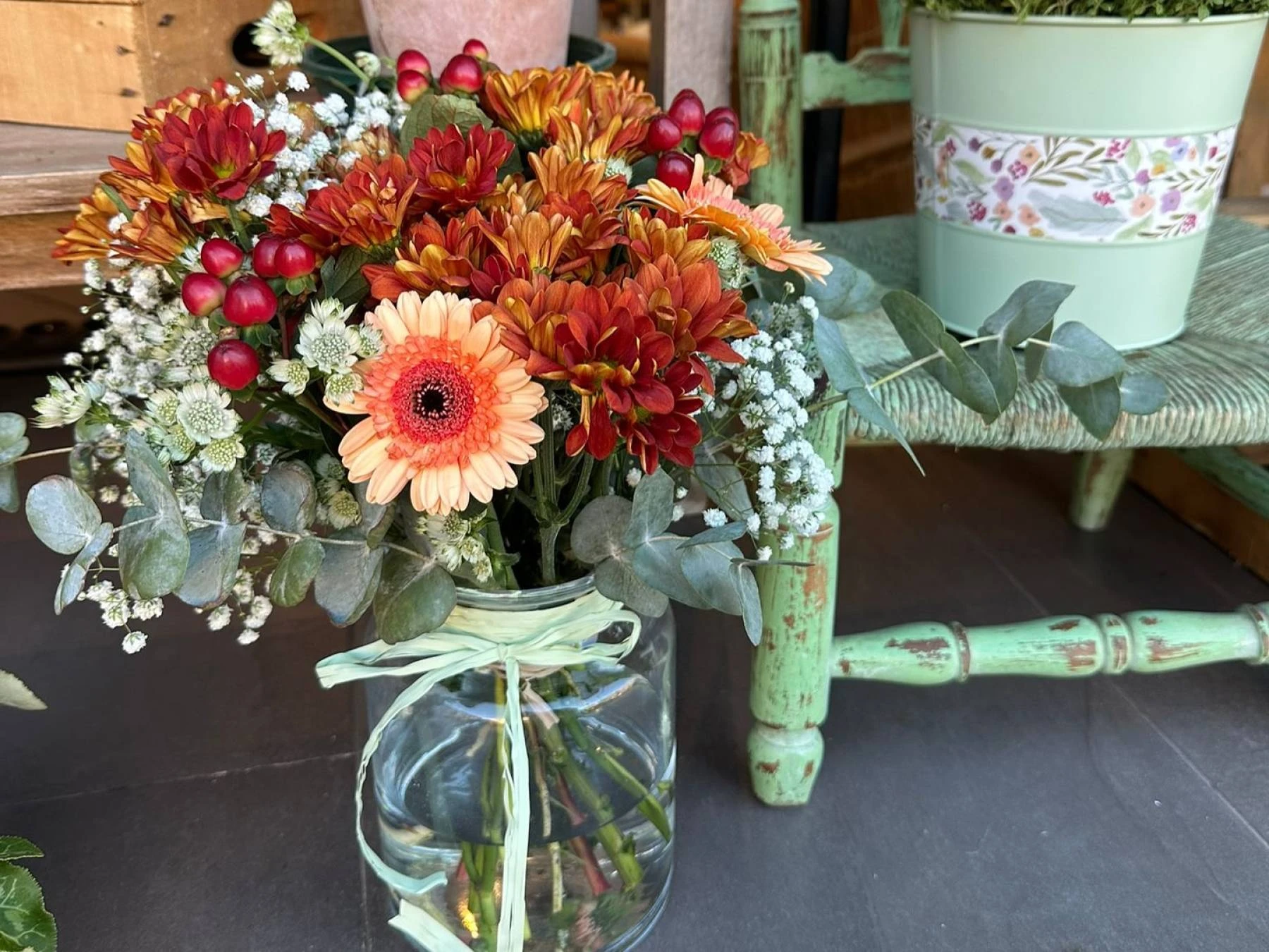 Flores frescas en Pistacia