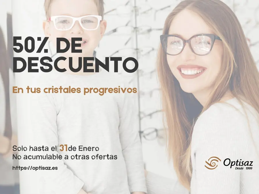 REBAJAS DEL 50% en tus cristales progresivos