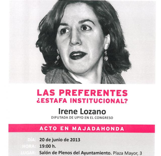 UPyD organiza este jueves un acto en Majadahonda para hablar de las preferentes