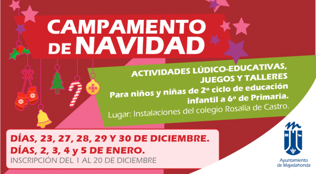 
                                                    Abierta la inscripción para el Campamento infantil de Navidad en Majadahonda