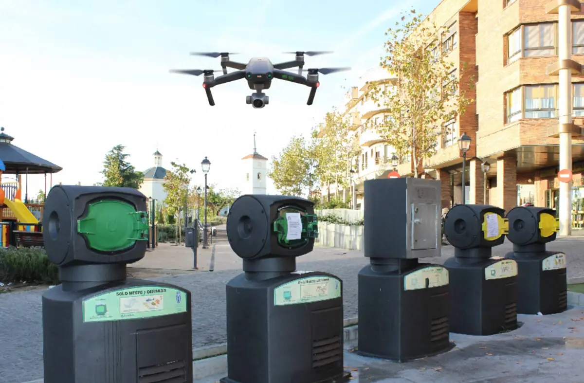 Majadahonda activa una flota de drones que supervisará el correcto reciclaje