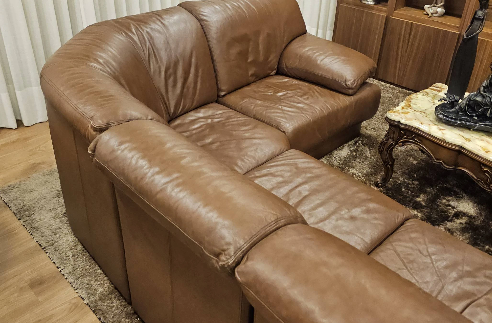 Sofá de cuero de 5 módulos