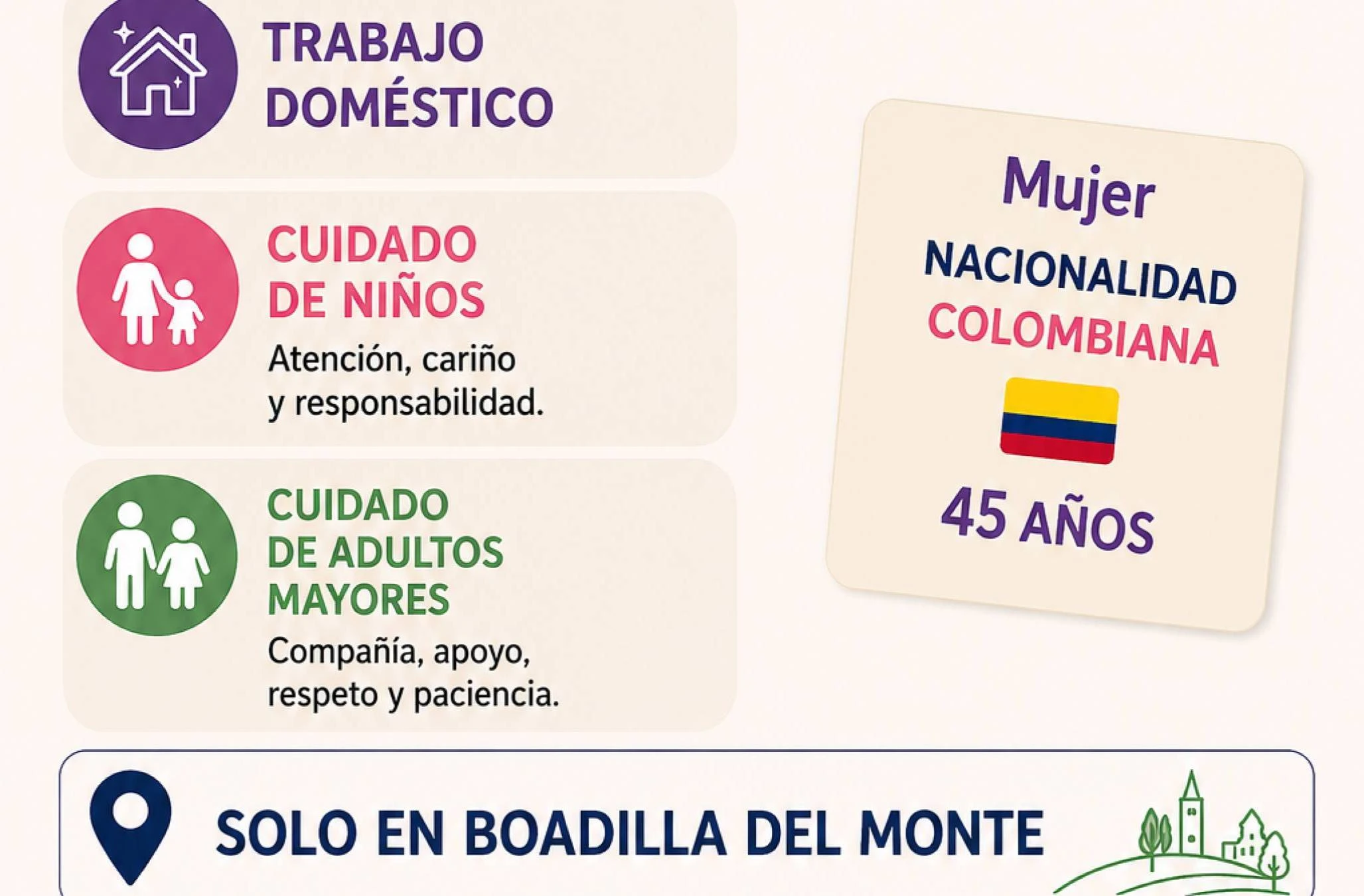 Busco servicio doméstico Boadilla
